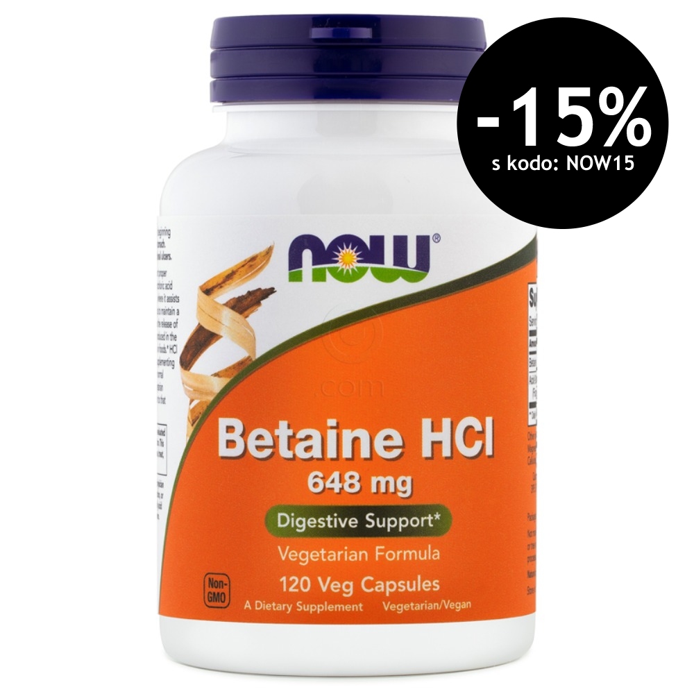 Betaine HCl NOW, kapsule (120 kapsul)